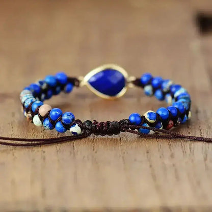 Lapis Lazuli Teadrop Charm Bracelet