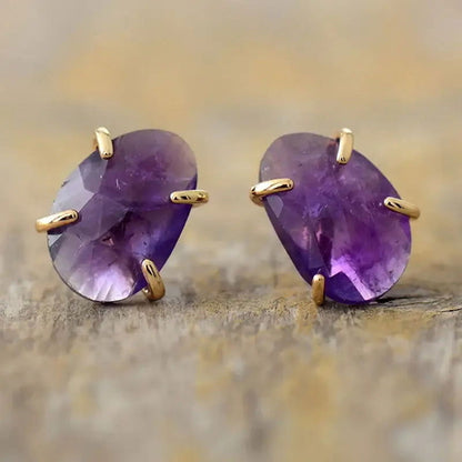 Amethyst Stud Earrings