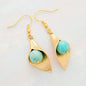 Gold Flower Amazonite  Earrings