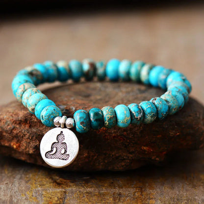 Imperial Jasper Turquoise Buddha Bracelet