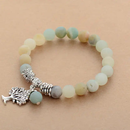 Tree of Life Amazonite Charm Bracelet