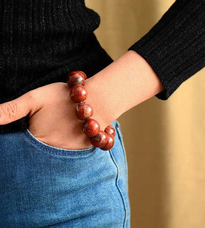 Red Jasper Beaded Bracelet