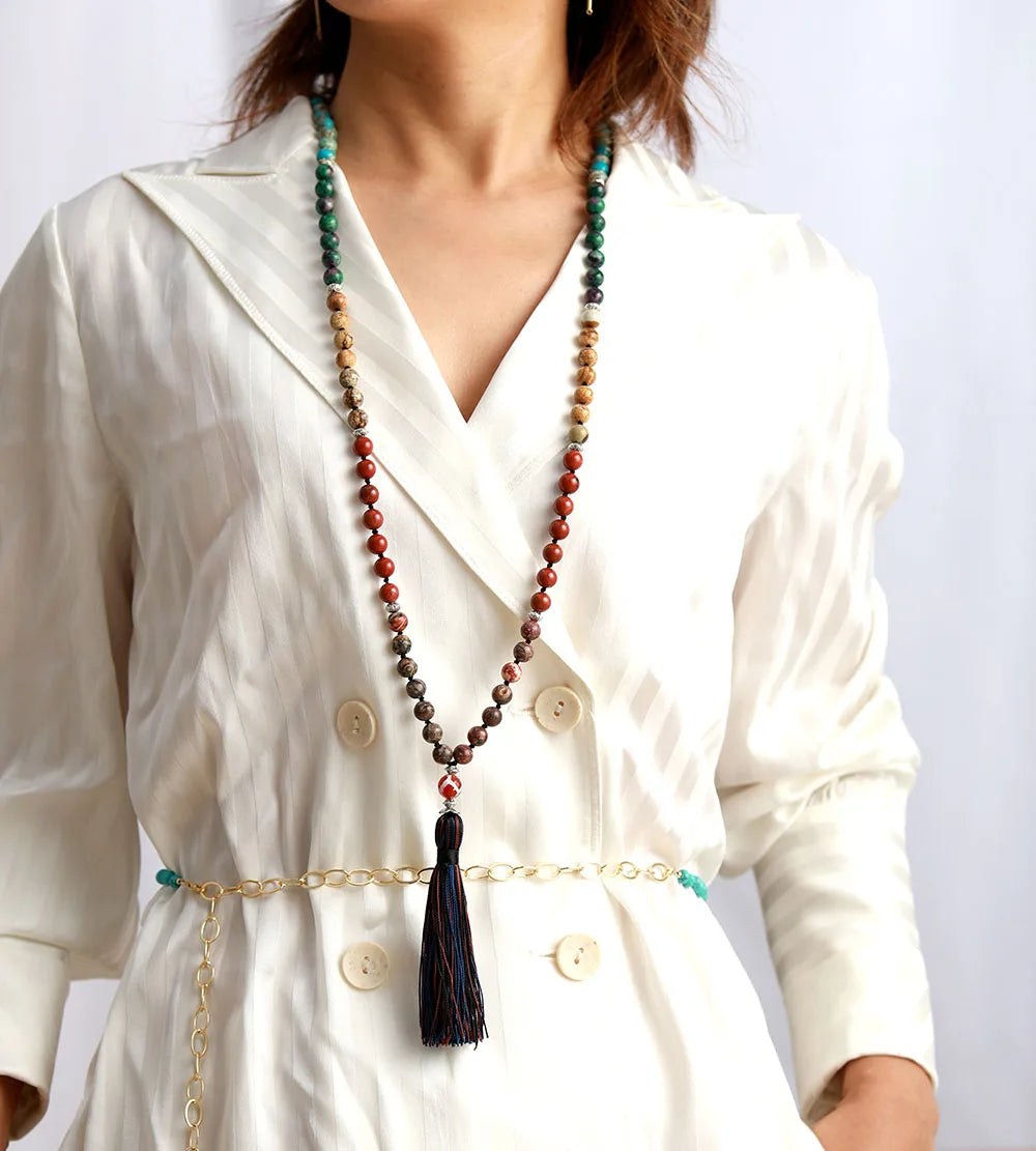 7 Chakra Mala Tassel Necklace