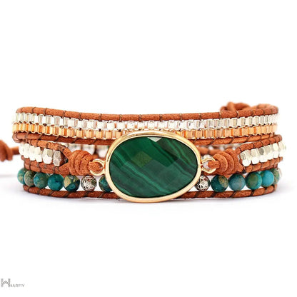 Malachite Stone Statement Bracelet