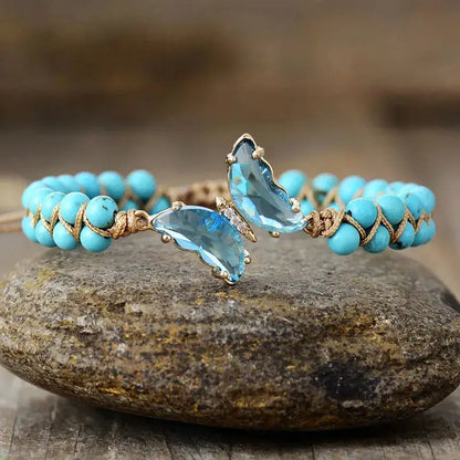 Turquoise Crystal Butterfly Bracelet