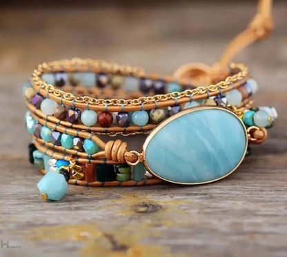 Amazonite Statement Wrap Bracelet