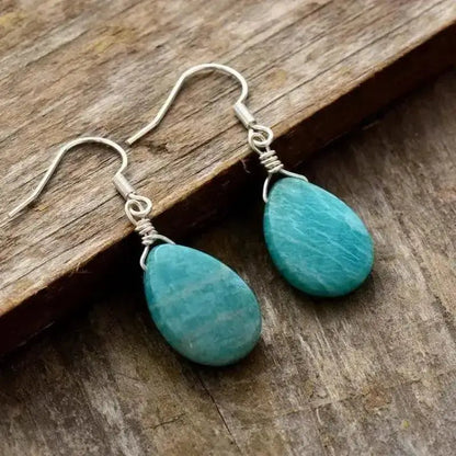 Amazonite Teardrop Earrings