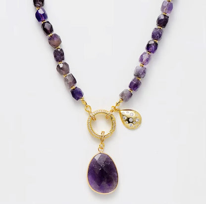 Amethyst Crystal Pendant Necklaces