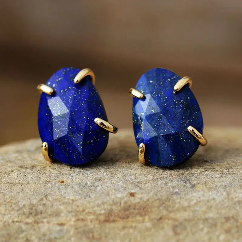 Lapis Lazuli Stud Earrings