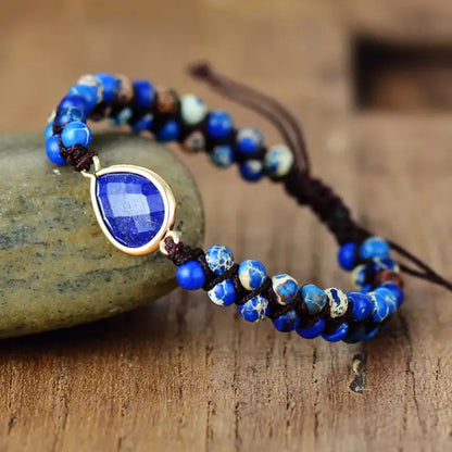 Lapis Lazuli Teadrop Charm Bracelet