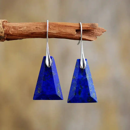 Lapis Lazuli  Trapezoid Drop Earrings