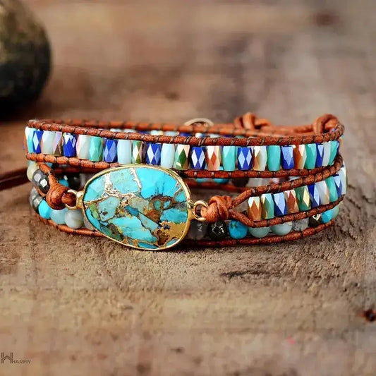 Gold Line Turquoise Bracelet