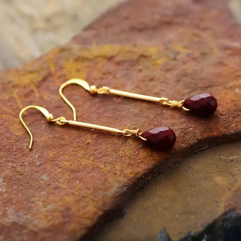 Red Jasper Dangle Earrings