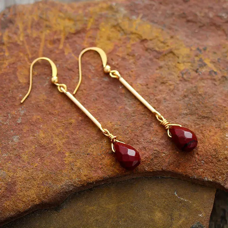 Red Jasper Dangle Earrings