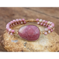 Rhodonite Hand Woven Bracelet