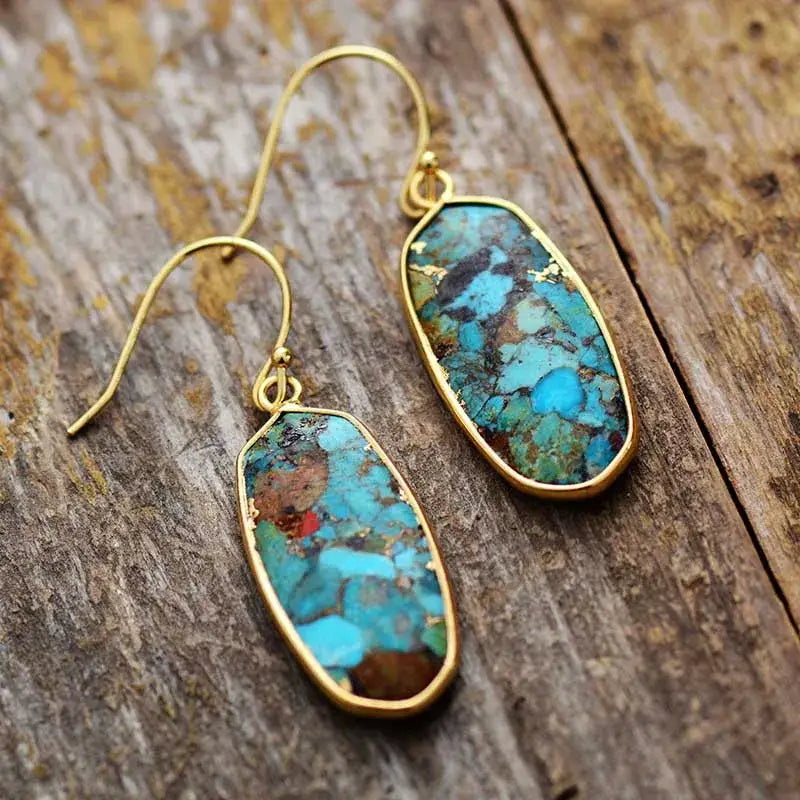 Turquoise Stone Classic Earrings